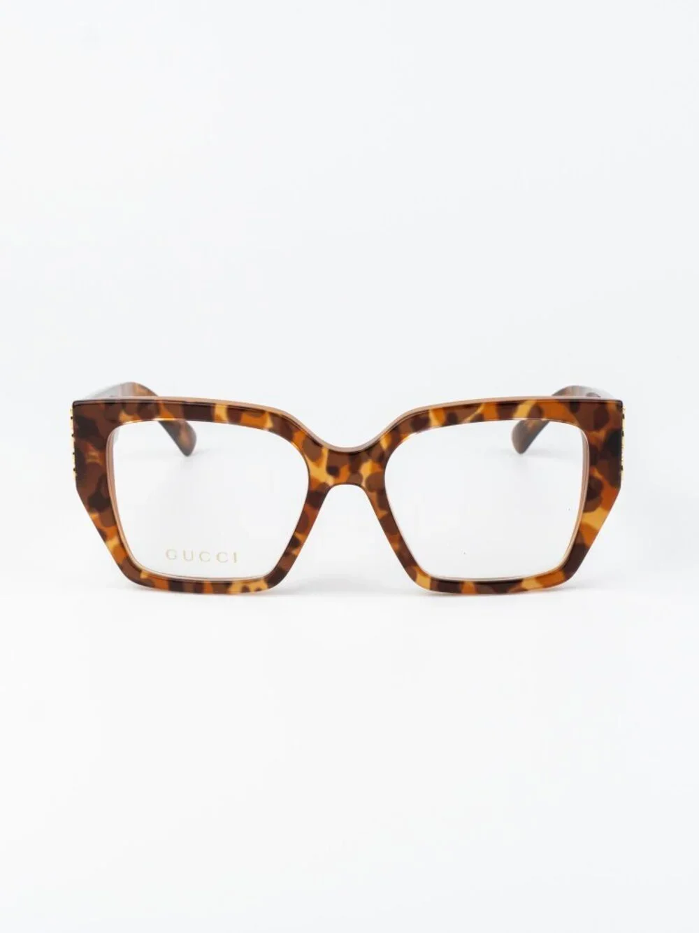 Gucci Women Eyeglasses Havana Square GG2042O 004 NEW AUTHENTIC